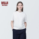 无印良品（MUJI）女式 天竺编织圆领短袖T恤打底衫女款内搭多巴胺早春新品BB2P5A4S 白色 XL 165/92A