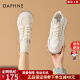 达芙妮（DAPHNE）2024新款春夏季黑白熊猫鞋女厚底增高运动板鞋时髦小白鞋女 杏色 37