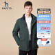 哈吉斯（HAZZYS）男装 冬季款可脱卸外套一衣多穿夹克式羽绒服男ASFZU02DU44 深绿色DG 175/96A 48