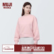 无印良品（MUJI）女式 紧密编织 运动衫 女士 女款 卫衣 圆领短款春季新款 浅粉红色 M（ 160/84A）