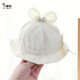 贝娜茜婴儿帽子春秋薄款渔夫帽夏季女宝宝遮阳帽盆帽可调小月龄6-12个月 蝴蝶结-黄色 3个月-2岁（40-49CM）