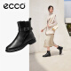 爱步（ECCO）靴子女 冬季平底牛皮女靴 都市阿姆系列222013 黑色22201301001 39
