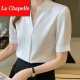 拉夏贝尔（La Chapelle）轻奢女装衬衫女2022年夏装新款白色韩版雪纺气质职业面试衬衣 白色 短袖款 2XL