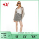 H&M女装半身裙夏季学院风法式修身迷你半身短裙1195395 黑色/格纹 160/72