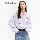 MO&Co.做旧蝴蝶结印花棉质长袖宽松白色衬衫外套设计感小众 漂白色 S/160