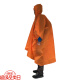 三峰出 三峰雨衣三合一多用户外涂硅面料雨披地布小天幕使用露营登山 橘红210T