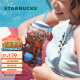 星巴克（Starbucks）夏日海边系列小熊款吸管玻璃杯800ml大容量水杯高颜值礼物