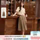 香影新中式国风套装裙女2024春夏新款一整套穿搭衬衫半身裙两件套 米色 M
