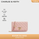 CHARLES&KEITH经典菱格链条小方单肩斜挎包包女包生日礼物女CK2-70160131 粉红色Pink S