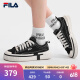 斐乐（FILA）官方LOOP女鞋帆布鞋新款休闲运动鞋小白鞋板鞋断层鞋 黑-BK 37.5