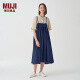 无印良品（MUJI）IDEE 女式 强捻 两穿裙 女夏季款裙子 棉麻 GAD14C4S 藏青色 M  155/68A