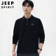 JEEP SPIRIT吉普卫衣男春秋季韩版商务打底衫男士休闲长袖T恤男装 黑色 XL 