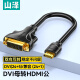 山泽(SAMZHE）HDMI转DVI转接线公转母 HDMI转DVI-I/DVI24+5高清双向转换头 支持笔记本电脑显示器连接HGD02