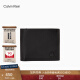 Calvin Klein Jeans男士真皮复古商务ck牛皮零钱证件卡包钱包节日礼物HP2043 001-黑色