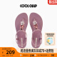 COOLCHAP2024新款凉鞋女软底海边欧式旅游沙滩凉鞋夹趾平跟时装罗马度假鞋 霜绛紫 38（建议拍大一码）
