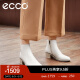 爱步（ECCO）靴子女 冬季粗跟牛皮女靴时尚通勤保暖短靴 型塑212303 石灰色21230301378 39