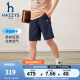 哈吉斯（HAZZYS）品牌童装男童短裤夏新款速干透气四面弹时尚个性梭织五分裤 藏蓝 145