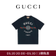 GUCCI古驰针织棉Gucci Firenze 1921男士短袖T恤[明星穿搭] 深蓝色 M