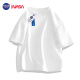 NASA GISS官方潮牌短袖t恤夏季纯棉纯色打底衫宽松男生半袖 白色 XL 