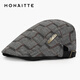 蒙奈特（MONAITTE）帽子男新款秋冬款时尚鸭舌帽户外骑车复古贝雷帽四季前进帽女 灰色 均码 均码（53-60CM）