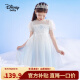 迪士尼（DISNEY）童装女童短袖连衣裙轻薄艾莎公主裙网纱裙子24夏DB221RE18白120