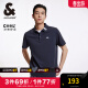 杰克·琼斯（JACK&JONES）POLO衫男士夏季新款撞色翻领凉感短袖复古简约短袖polo衫衣服男装 炭黑蓝E40预售5月14日前发货 175/96A/M