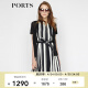 PORTS宝姿商场同款夏季新品女装优雅黑白撞色条纹连衣裙LA8D157FFT004 黑色条纹 6
