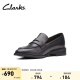 Clarks其乐女鞋芮雅系列秋冬拼色单鞋时尚潮流单鞋方跟乐福鞋 黑色 261680644 37.5