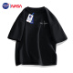 NASA GISS官方潮牌T恤男夏季纯棉圆领印花宽松打底简约情侣短袖 黑色 XL 