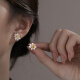 颜如饰925银花朵耳环女2024新款耳钉小众设计清新气质花瓣耳饰生日礼物 E3428花朵耳钉