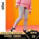 MQD童装女童运动打底裤冬装新款儿童卡通保暖弹力裤外穿韩版 浅灰 160cm