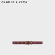 CHARLES&KEITH皮带金属铆钉圆孔饰女士针扣腰带CK4-32250225 深紫红色 S