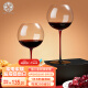 SUSHI CERAMICS轻奢水晶玻璃红酒杯高脚杯葡萄酒杯苹果杯710ml 红+黑2支装