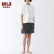 无印良品（MUJI）女式 粗棉线 天竺编织 短袖家居服套装 FDB93C3S 睡衣 白色 L