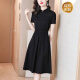 larren fitty 气质衬衫连衣裙女2022夏季新款洋气小个子韩版收腰赫本小黑裙子 黑色 XL (建议115-125斤)