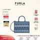 芙拉（FURLA）【抢先购】OPPORTUNITY女士小号织物手提托特包 牛仔蓝色+花色