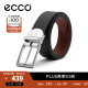 爱步（ECCO）商务正装腰带 金属扣皮带 9105892 黑色/深棕色910589290924 100cm