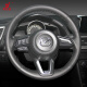 徐记(xuji) 适用于马自达3 昂克赛拉CX-4阿特兹CX-5方向盘套CX-8手缝真皮马自达6 黑皮-黑线（不打孔） 马自达所有车型可购买