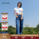 Calvin Klein Jeans【凉感明星同款复刻90系列】24春夏女ck直筒牛仔裤J224366 1AA-牛仔浅蓝 26