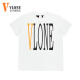 VLONE【美版】白色t恤男大V短袖男士纯棉春夏新款潮牌情侣装宽松打底衫 V004白黄 L（尺码偏大175斤以内）