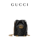 GUCCI古驰GG Marmont 系列链条迷你女士水桶包斜挎包 黑色 均码