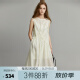 ELLE米白色无袖吊带连衣裙女2024夏季新款设计感简约小众度假裙子 米白色 M