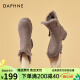 达芙妮（DAPHNE）獭兔毛雪地靴2024冬季新款高颜值韩版外穿增加绒棉靴 棕色 40
