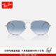 雷朋（RayBan）【2024新品】太阳镜时尚眼镜复古男女款双梁墨镜0RB3735可定制 003/3F银色镜框蓝色渐变镜片 尺寸57