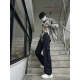 迪伽达休闲裤子男士春秋夏季新款ootd排扣cleanfit抽绳设计感美式长裤 JSH-K506黑色 XL