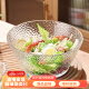 格娜斯（CRISTALGLASS）玻璃沙拉碗斜口锤纹透明玻璃碗蔬菜水果盘甜品碗餐具大号1600ml