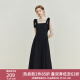 范思蓝恩23FS12535 法式吊带连衣裙女夏季新款绝美气质背带裙 黑色 M