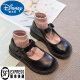 迪士尼（Disney）女童黑色小皮鞋2024新款秋款儿童鞋子公主鞋软底秋季女孩单鞋学生 黑色 34码 内长21.4厘米