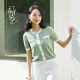 春竹小香风针织短袖2024夏季新款气质撞色针织衫套衫圆领T恤女上衣 绿色 XL(170/92A)