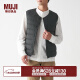 无印良品（MUJI）男式 轻量 便携 无领 羽绒背心  男款马甲坎肩马夹 ADG10C1A 深灰色 M 170/92A